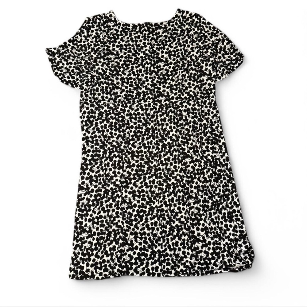 Talbots Black and White A-line Midi Dress with Flutter Sleeves - Picture 2 of 5